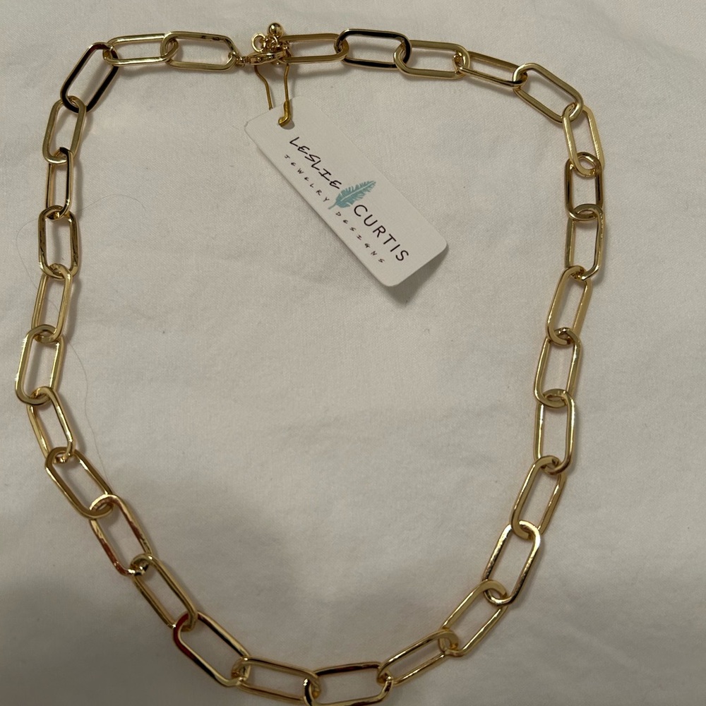 Chunky Gold Oval Link Necklace